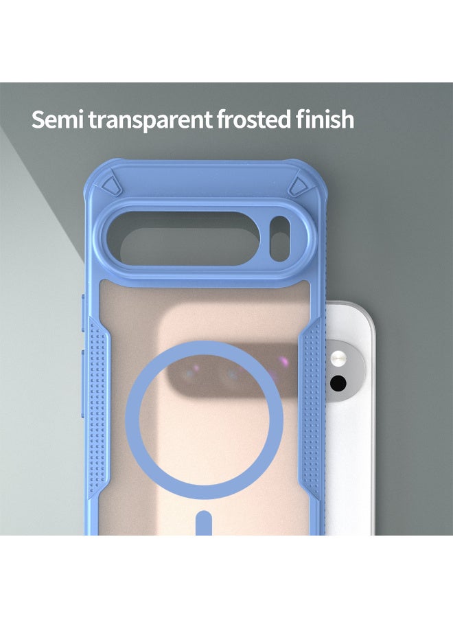 غطاء حمايه لهاتف جوجل بيكسل 9 برو جراب ارمور مغناطيسي ياتي بحواف مرتفعة حول الشاشة وعدسة الكاميرا تساعد على منع الخدوش - ازرق - Image 2