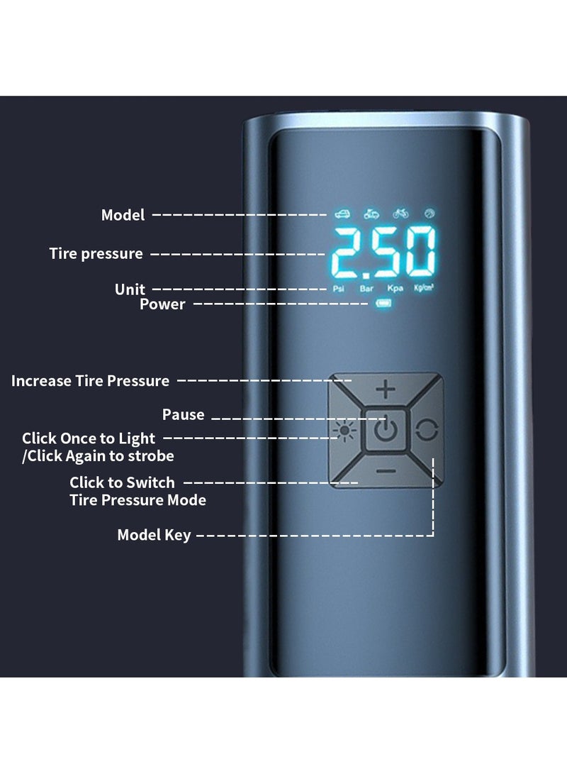 ACHAS Car Air Pump Portable LED Car Wireless Digital Display Inflator - Image 5
