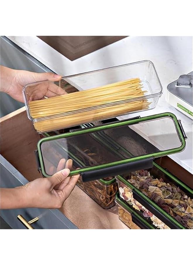 Pasta Storage Container, Pasta Storage Container, Transparent, Noodle Storage Box, Pasta Case, Rectangular Spaghetti Long Noodle Storage Bin, Airtight, Moisture-Proof, Cinch Storage, Airtight