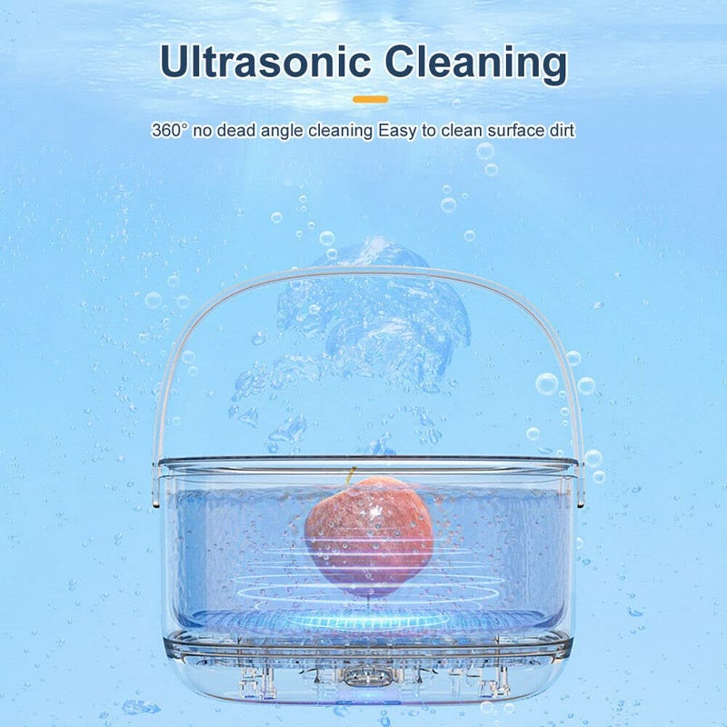 Seadra Fruit and Vegetable Washing Machine Ultrasonic Fruit Washing Unit Dual Drain Electric Wash Basket Ingredient Purifier for Kitchen Food Washing 9 9 51 Inch Waterproof White - Image 4