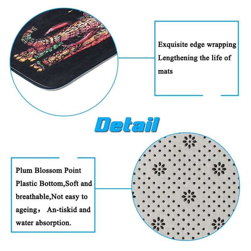 Bathroom Mat Set: 4-Piece Non-Slip Bath Mat, Soft Comfortable Fabric - Anti-Slip Bottom, Night Pattern Design Bathroom Rug Set for Modern Bathroom Decor - Image 4