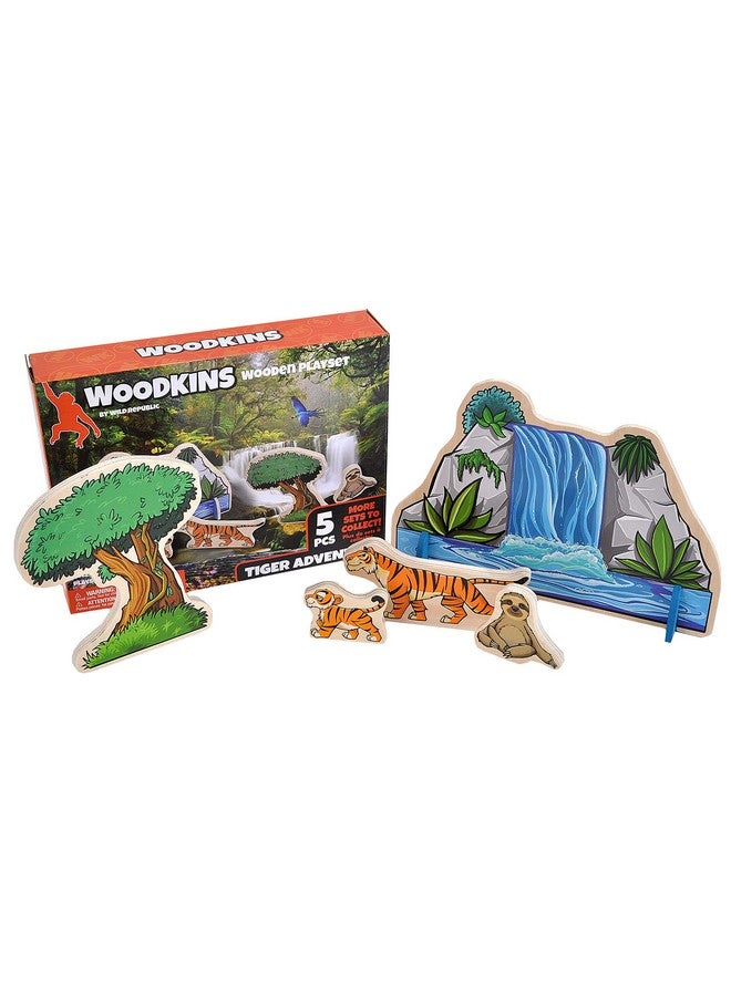 Wild Republic Wild Republic, Woodkins Rainforest Wooden Playset, Gift for Kids, Great for Innovative Play, Eco Friendly, Five Piece Boxed Set 
