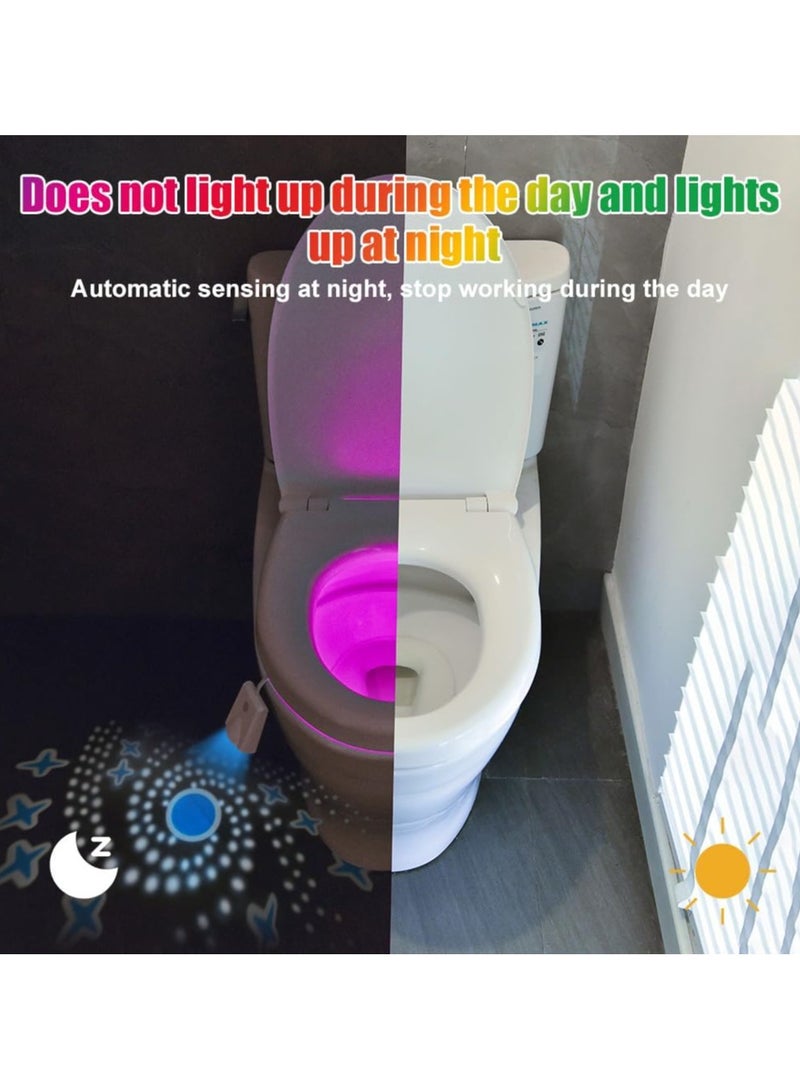 Motion Sensor Toilet Night Light, 16 Colors Body Motion Sensor Toilet Bowl Seat Lamp, USB Chargeable, Adjustable Motion Activated Toilet Night Light for Any Toilet - Image 4