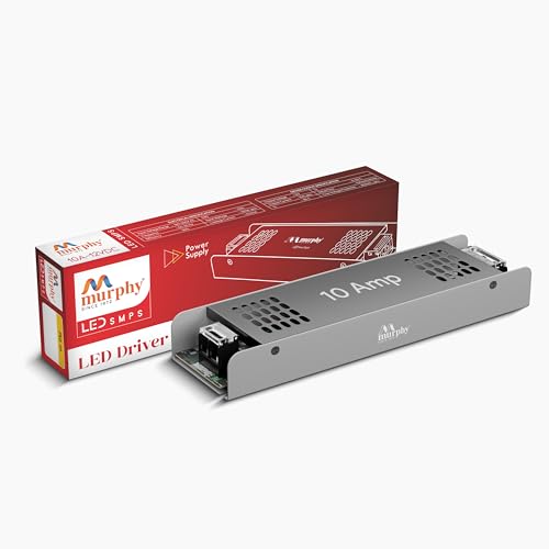 Murphy 10A 12V DC LED Driver (SMPS) | Constant Voltage Power Supply for Indoor LED Strip Lights | Aluminium Body | BIS Approved | Pack of 2 (1-Year Warranty) - Image 1