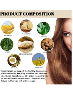 Excefore Rice Water Hair Growth Soap, 2 In 1 Shampoo and Conditioner Bar with Coconut Oil for Strengthening Moisturizing Dry Hair, Anti-Hair Loss Rice Shampoo Bars for Hair Growth  - Image 3