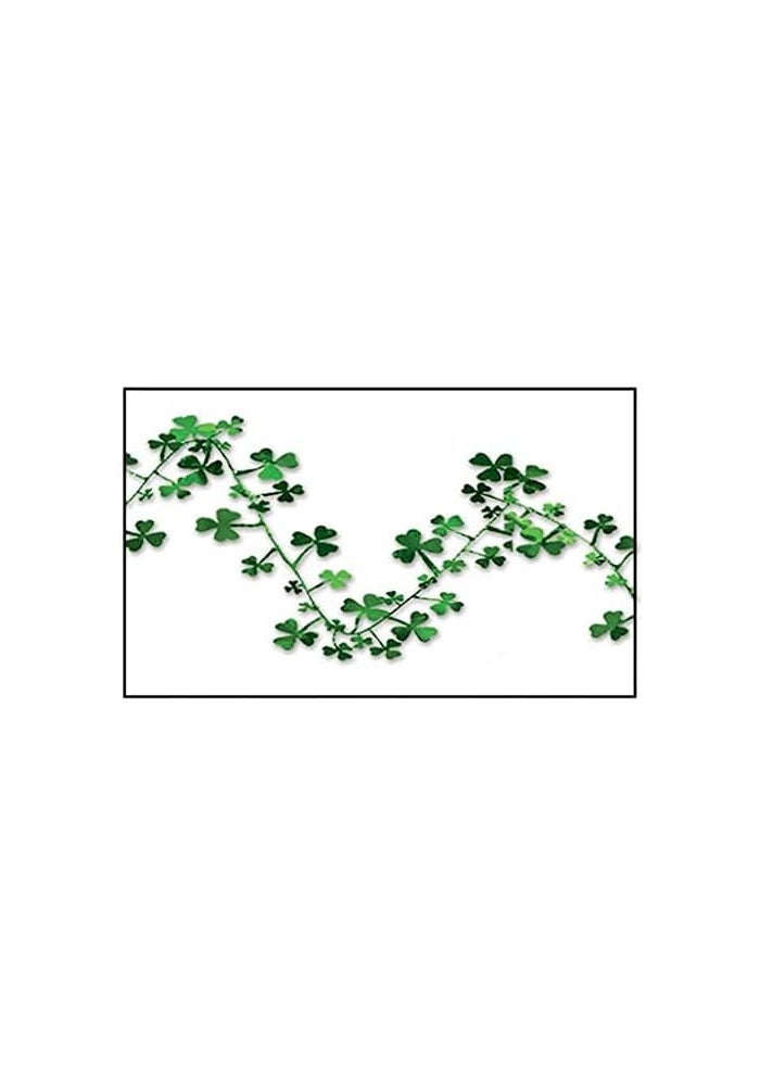 Beistle Gleam 'N Flex Shamrock Garland - 25 ft Green Party Decoration - Image 3