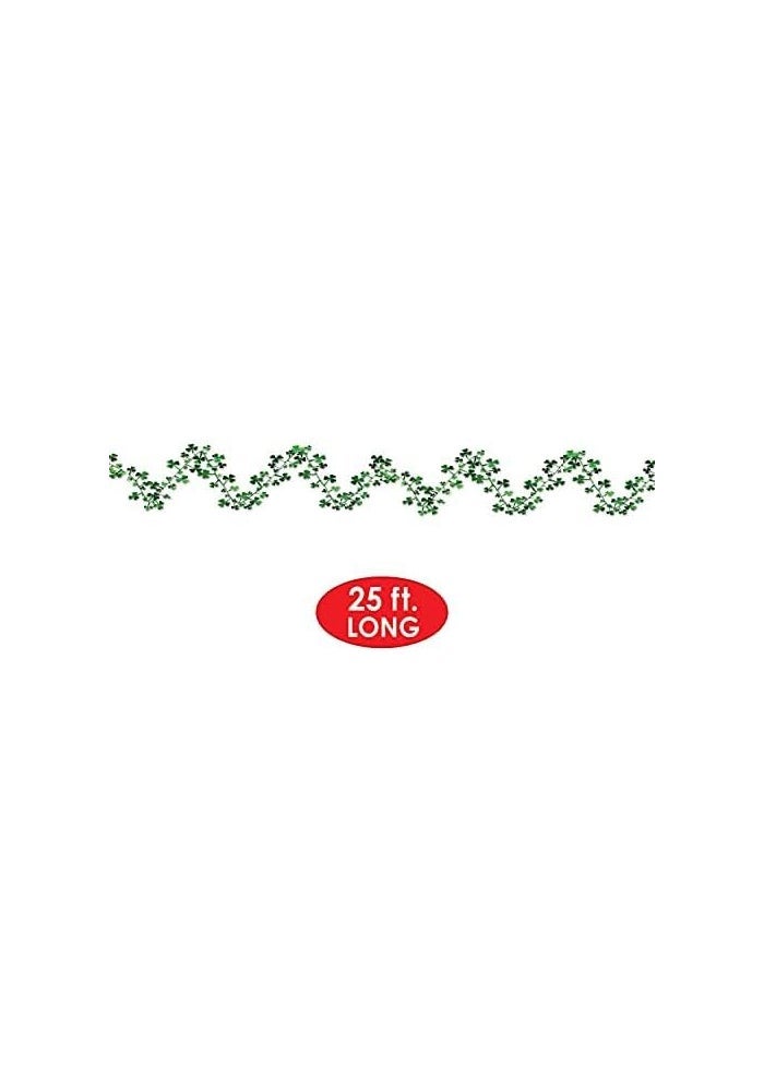 Beistle Gleam 'N Flex Shamrock Garland - 25 ft Green Party Decoration - Image 2