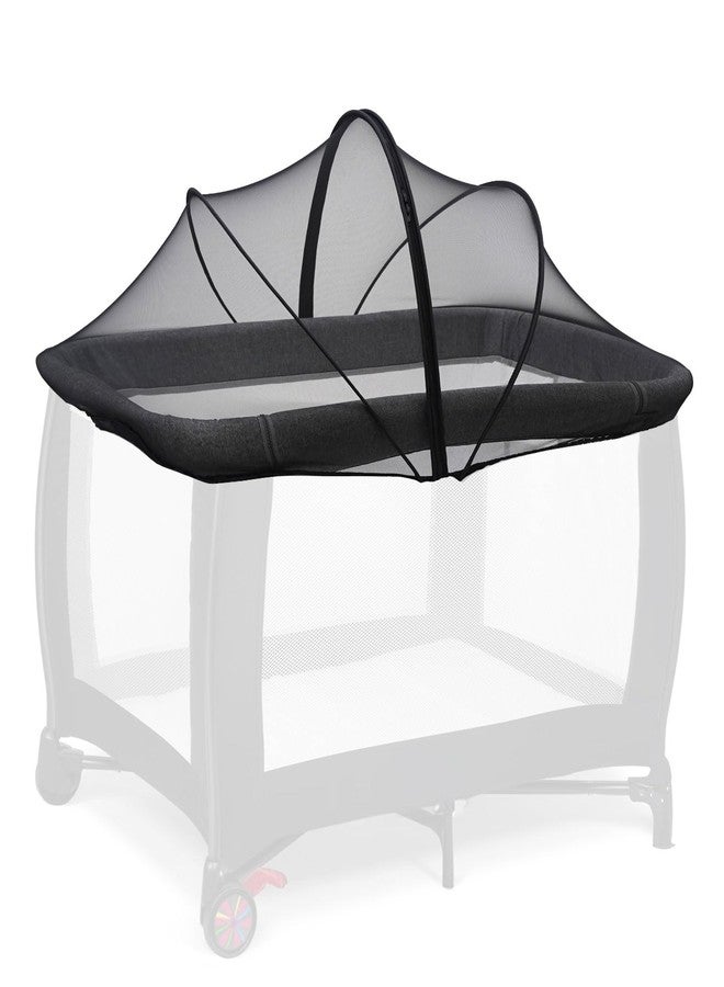 Cheermomo Mosquito Net for Pack n Play, Pack and Play Cover, Travel Crib Net to Keep Cats Out, Crib Tent with 2-Way Zipper for Playpen, Mini Crib (Black) - Image 1