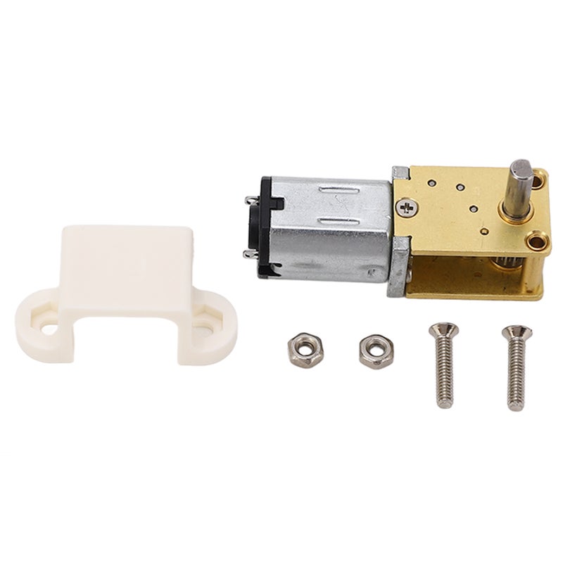 Turbo Worm Geared Motor Micro Brushed DC 3V Mini Reduction 1 Shaft with Fixed Seat 30RMP - Image 1