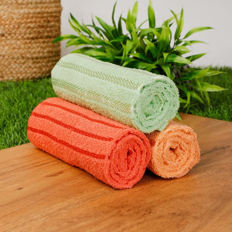 pepme Cotton Hand Towel Side Lines Triple 20x135 Assorted 2 Pack of 3  - Image 1