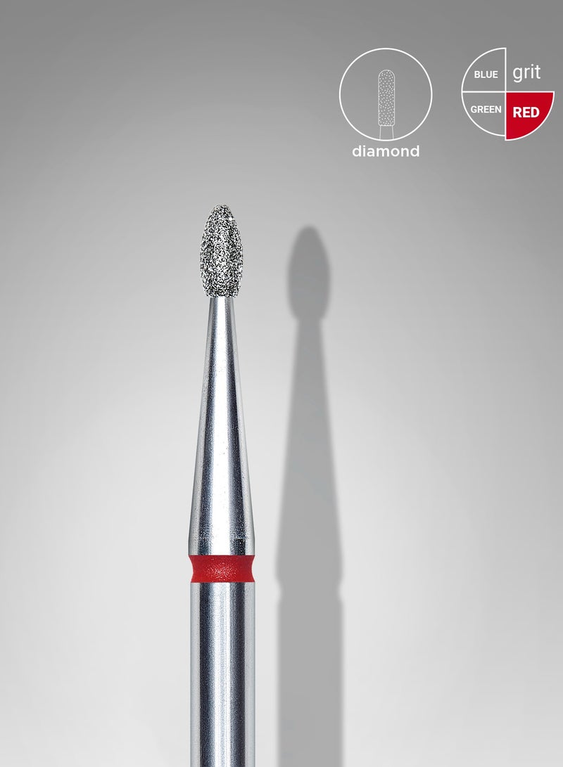 STALEKS PRO Diamond nail drill bit rounded bud red EXPERT head diameter 1,6 mm / working part 3,4 mm - Image 1