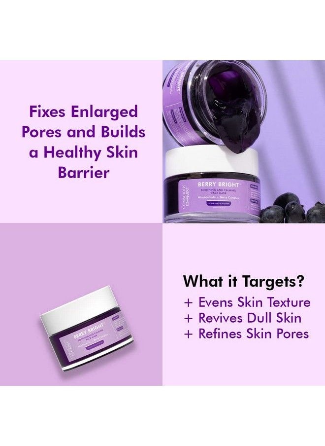 CONSCIOUS CHEMIST - Pore Refining Face Mask For Bright And Clear Skin With Niacinamide & Berry Extracts; 50G - Image 1