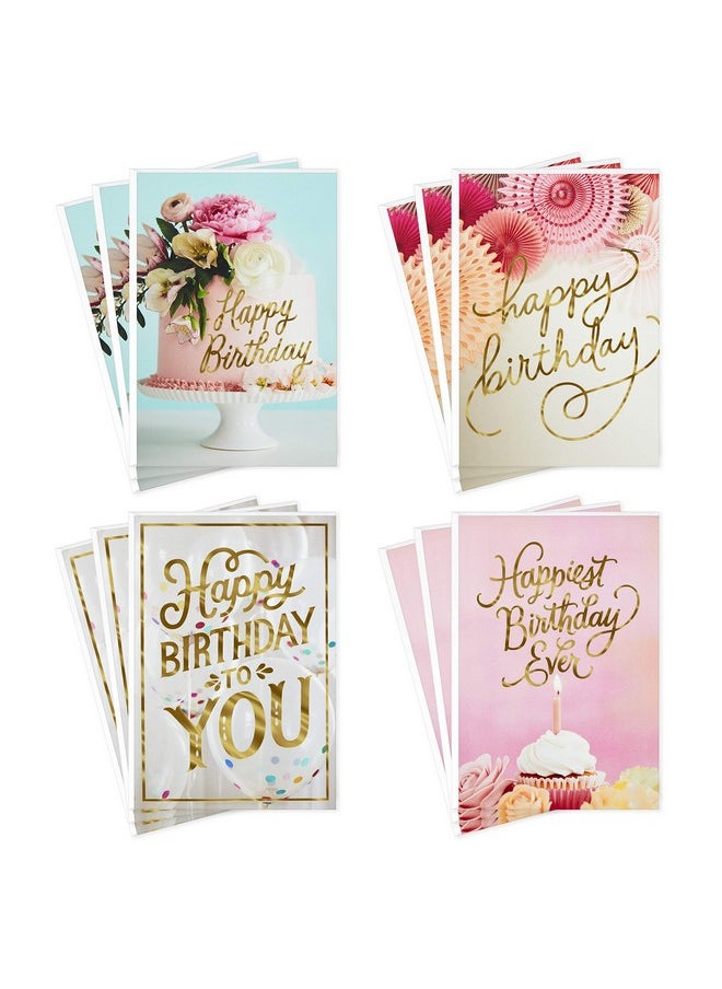 Hallmark Hallmark Birthday Cards Assortment, Balloons, Cake, Flowers (12 Cards with Envelopes)  - Image 1