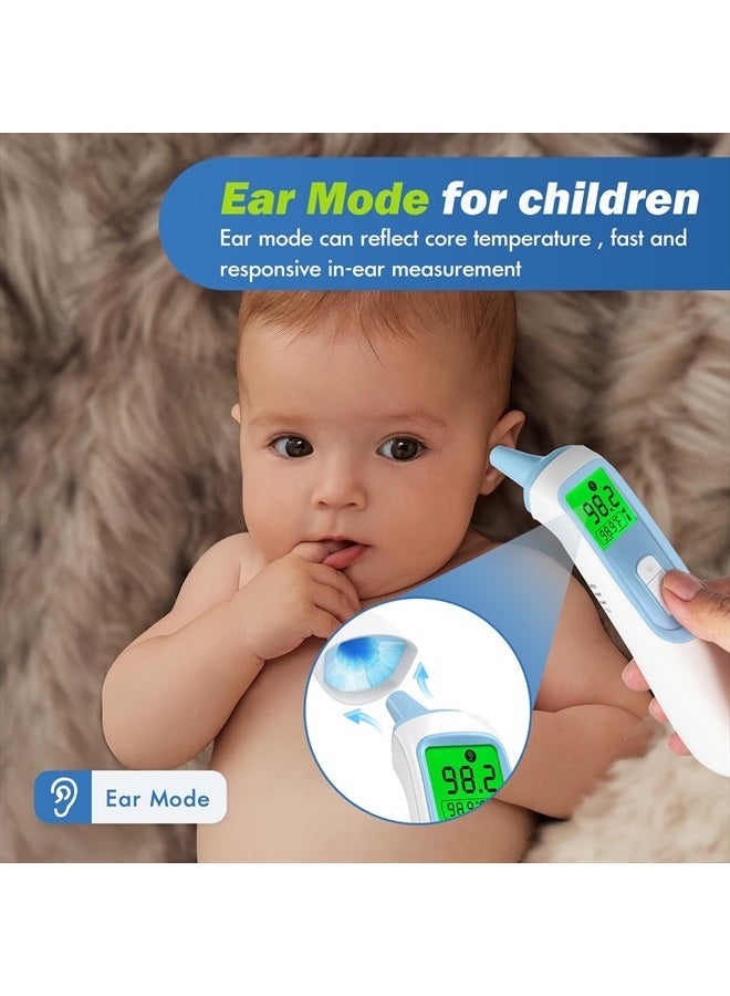 ELERA Ear Thermometer for Baby, ELERA Infrared LCD Thermometer with Automatic Switching Mode of Ear & Forehead, 1s Measurement, 4 Color Backlight Display with Fever Indicator - Image 2