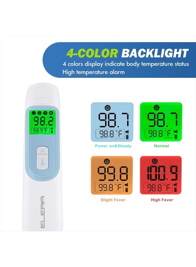 ELERA Ear Thermometer for Baby, ELERA Infrared LCD Thermometer with Automatic Switching Mode of Ear & Forehead, 1s Measurement, 4 Color Backlight Display with Fever Indicator - Image 5
