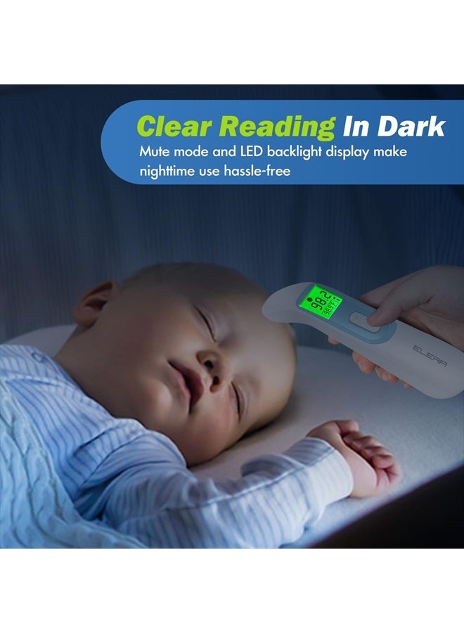 ELERA Ear Thermometer for Baby, ELERA Infrared LCD Thermometer with Automatic Switching Mode of Ear & Forehead, 1s Measurement, 4 Color Backlight Display with Fever Indicator - Image 4