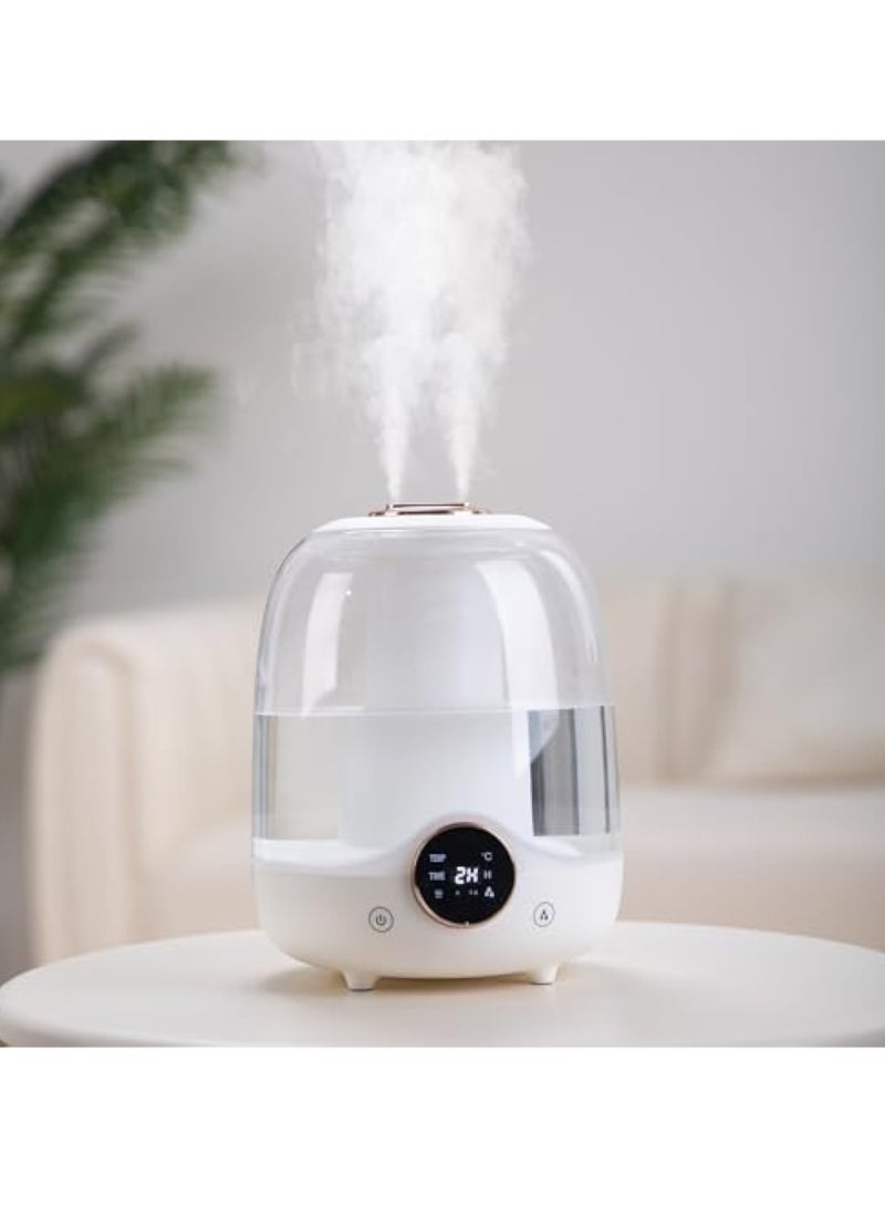 KASTWAVE Quiet Air Humidifier, Top Fill Humidifiers for Bedroom, Baby Nursery & Plants,  Dual Output, Colorful night light, Auto-Shut Off( 3L Water Tank) - Image 1