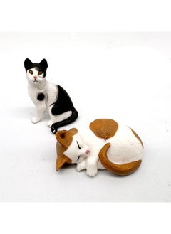 Children's Simulation Cat Model Cloth Doll Cat Lazy Orange Cat Leg Lifting Cat Sleeping Posture Flower Cat Siamese Cat Pet Cat Ornaments-Color:Cat 2 Type B