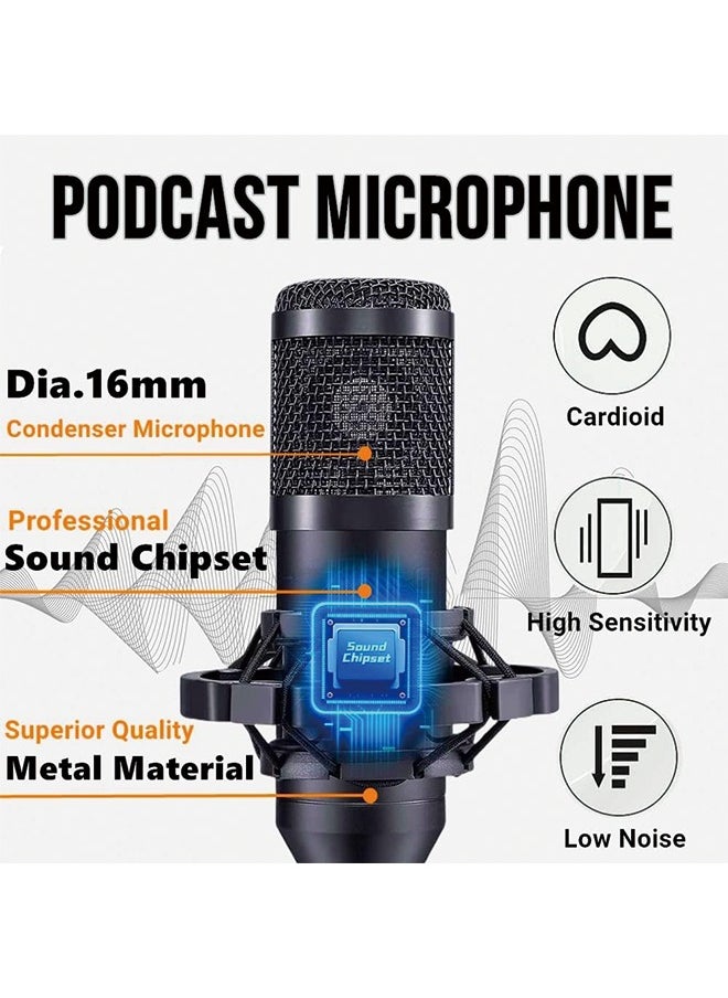 Generic - Podcast Equipment Bundle, BM800 Podcast Microphone Bundle with V8s Voice Changer, Condenser Microphone Recording Studio Package for Podcasting Live Streaming Singing PC Mobile TikTok YouTube - Image 1
