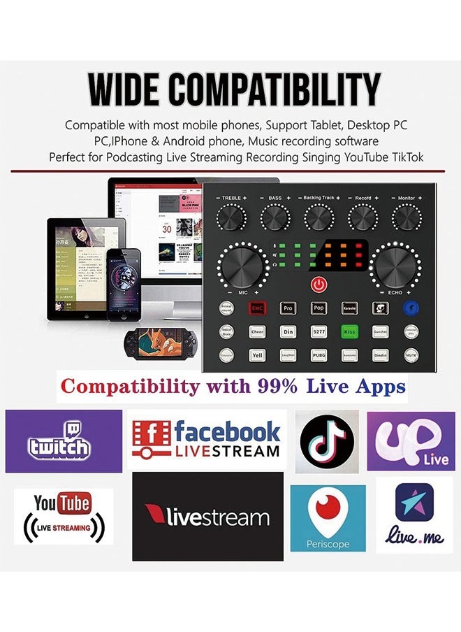 Generic - Podcast Equipment Bundle, BM800 Podcast Microphone Bundle with V8s Voice Changer, Condenser Microphone Recording Studio Package for Podcasting Live Streaming Singing PC Mobile TikTok YouTube - Image 1