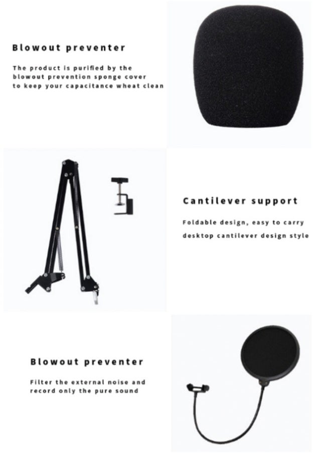 Generic - Podcast Equipment Bundle, BM800 Podcast Microphone Bundle with V8s Voice Changer, Condenser Microphone Recording Studio Package for Podcasting Live Streaming Singing PC Mobile TikTok YouTube - Image 1