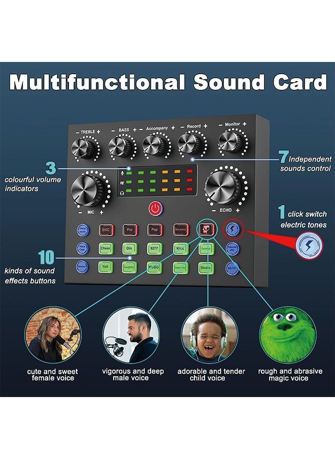 Generic - Podcast Equipment Bundle, BM800 Podcast Microphone Bundle with V8s Voice Changer, Condenser Microphone Recording Studio Package for Podcasting Live Streaming Singing PC Mobile TikTok YouTube - Image 1