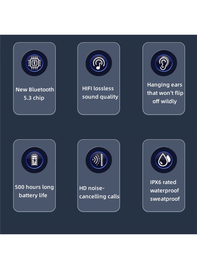 Jliyru Open Ear Earbuds, Ultra-long battery life Bluetooth 5.4 Open Ear Headphones, Touch Control Running Headphones Fit Sports Running, Workout - Image 2