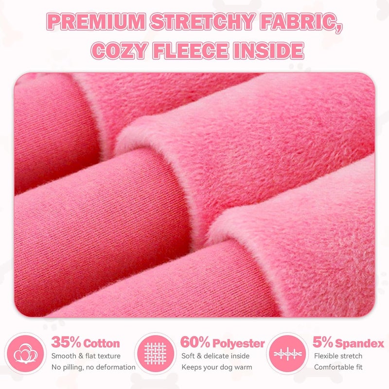 Waoduld Dog Sweaters,Dog Hoodie,Cozy Fleece Interior Sweatshirt with Hood & Pocket,Leash Hole,Pet Clothes Sweater for Small,Medium,and Large Dogs,Pink&XL - Image 3