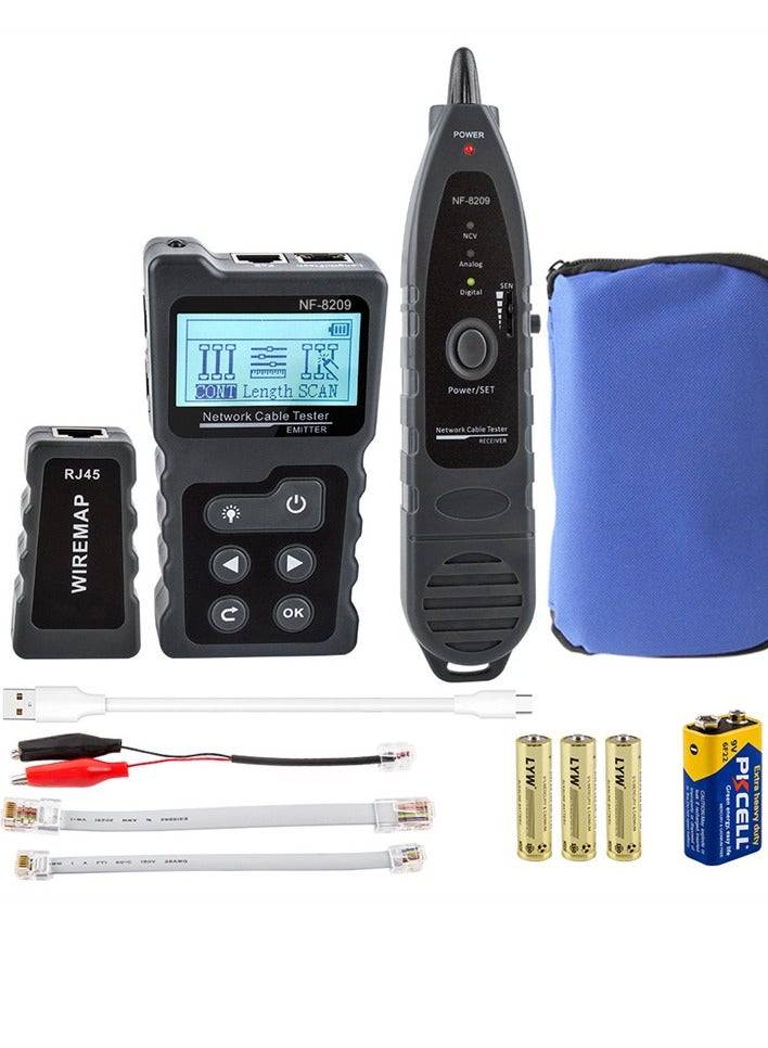 NOYAFA Multi-functional Network Cable Tester for RJ45 CAT5 CAT6 Lan Cable with Wire Tracker POE Testing Black - Image 2