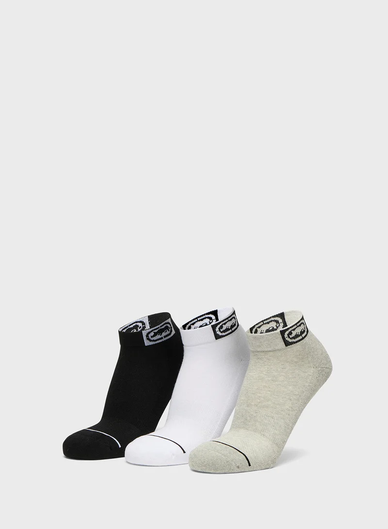 إيكو يو إن إل تي دي. Set of 3 - Ecko Logo Print Ankle Length Socks
