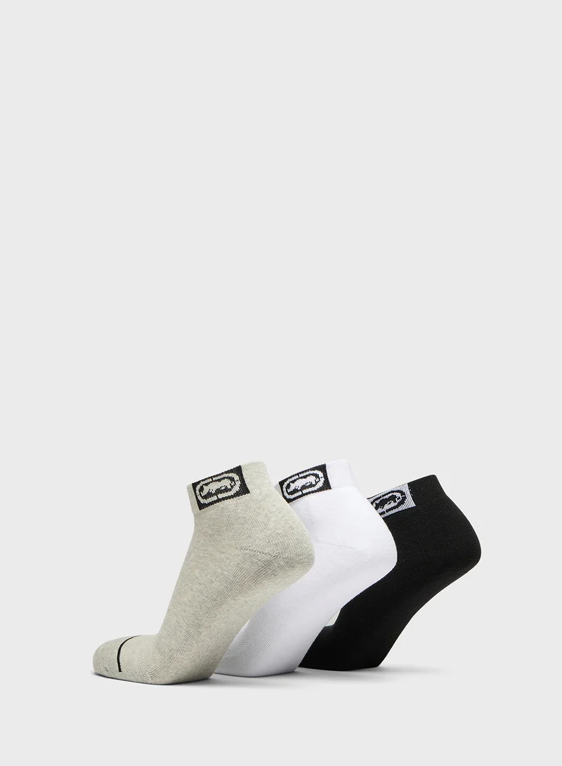إيكو يو إن إل تي دي. Set of 3 - Ecko Logo Print Ankle Length Socks
