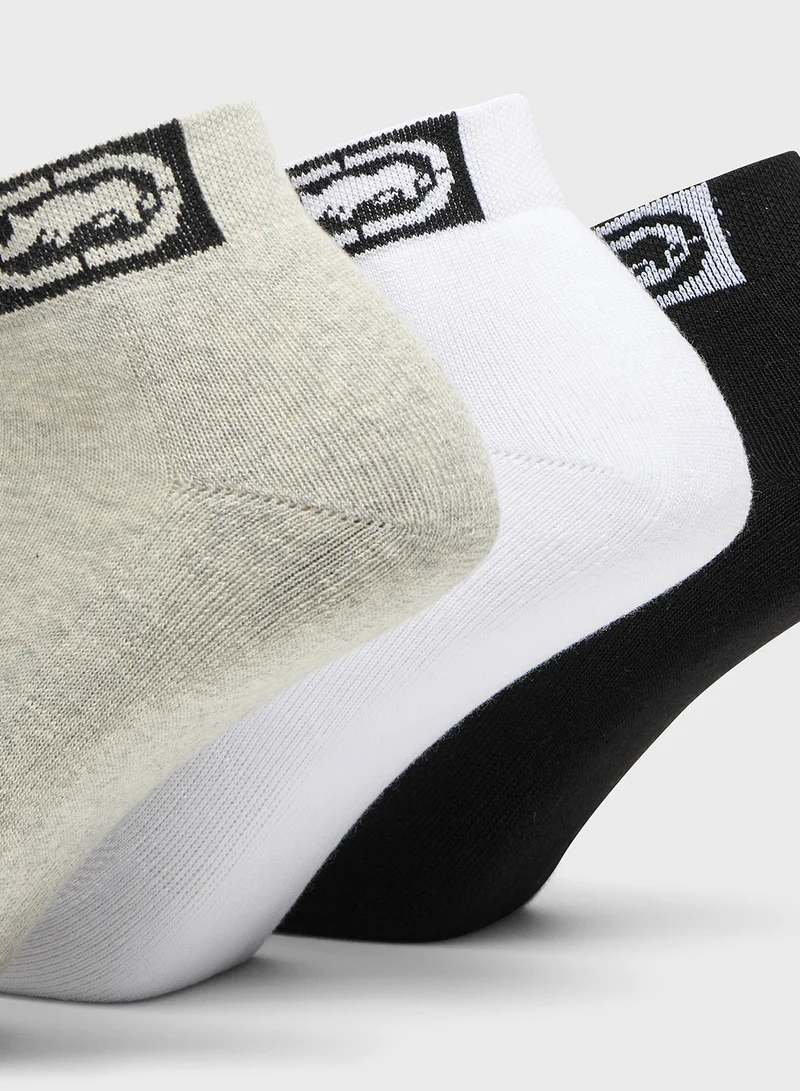 إيكو يو إن إل تي دي. Set of 3 - Ecko Logo Print Ankle Length Socks