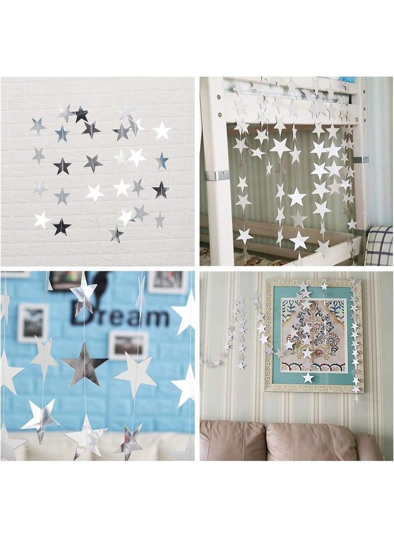 Soofam Star Paper Garland - 8Pcs 4m Long Backdrop for Party Decorations, Reflective and Sparkling Bunting for Wedding, Birthday, Holiday - Image 3