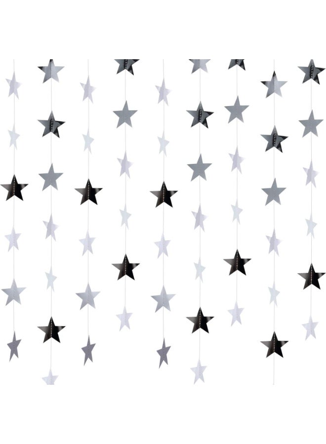 Soofam Star Paper Garland - 8Pcs 4m Long Backdrop for Party Decorations, Reflective and Sparkling Bunting for Wedding, Birthday, Holiday - Image 1