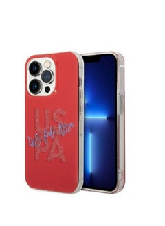 U.S. Polo Assn. IML Glitter Script Hard Case for iPhone 14 Pro Max (6.7") - Red  - Image 2