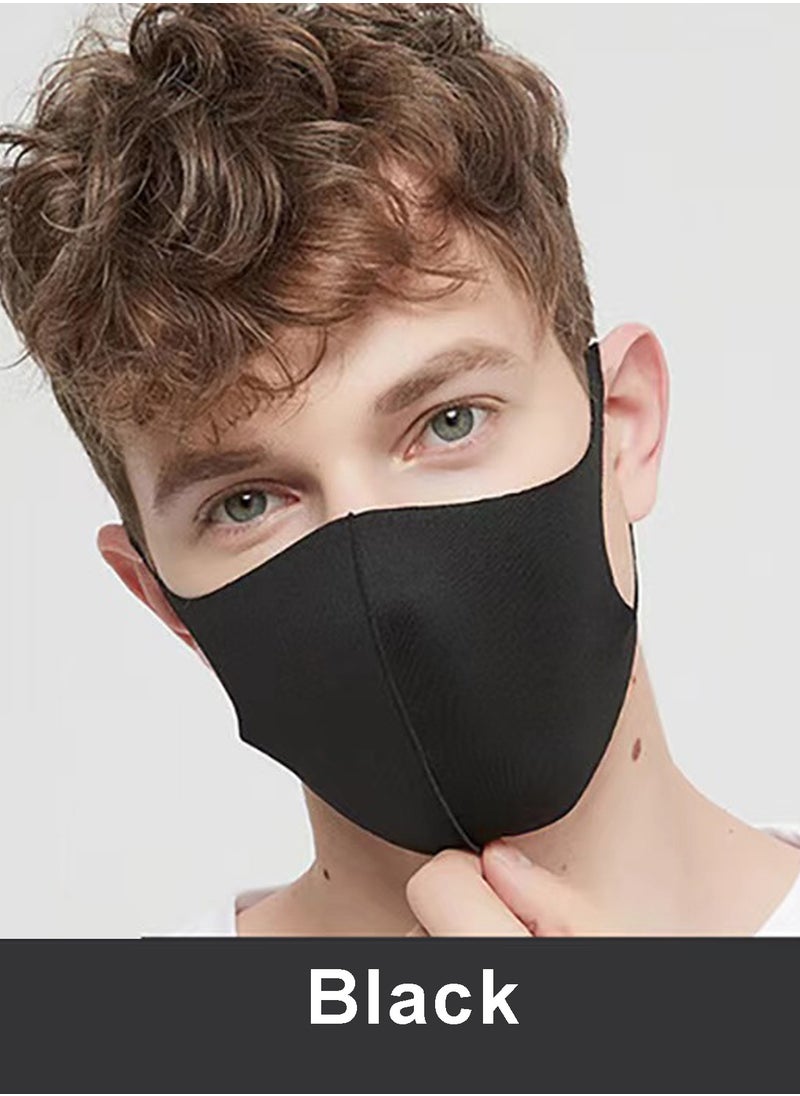 Generic 10 Pieces Reusable, Summer Ice Silk Mask, Breathable Cloth Cotton Mask Set, Fabric Mask Dustproof (Black + Gray + Pink + Blue + White)  - Image 2