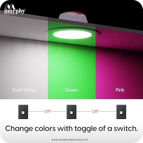 Murphy Crest Premium 7W 3-in-1 LED Concealed Down Light | Cool White, Green & Pink | Switch Controlled Color Changing | Modern False Ceiling Lighting | 2-Year Warranty | Pack of 2 - Image 5