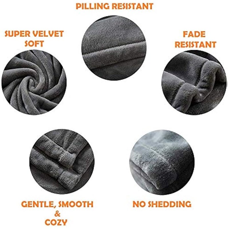 Loquat Luxury Velvet Super Soft  Prints Fleece Blanket-Holiday Theme Home Décor Fuzzy Warm and Cozy Throws for Winter Bedding, Couch and Gift, 50 x 60 inch, Burgundy Reindeer - Image 5