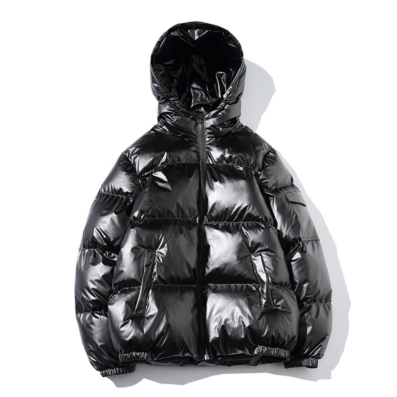 2020 Winter New Men'S Hooded Cotton-Padded Clothes Japanese Style Loose Jacket Large Size Bright Casual Men'S Bread Clothes Trendy - Image 2