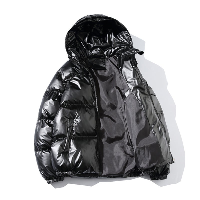 2020 Winter New Men'S Hooded Cotton-Padded Clothes Japanese Style Loose Jacket Large Size Bright Casual Men'S Bread Clothes Trendy - Image 4