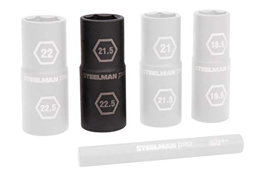 Steelman Pro 1/2-Inch Drive 6-Point Thin Wall 21.5mm x 22.5mm Double Ended Impact Flip Socket, Durable Corrosion-Resistant Steel, Laser-Etched Callouts - Image 2