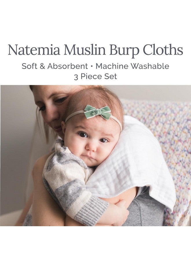 ناتيميا مناديل تجشؤ من ناتيميا موسلين للأولاد والبنات - مناديل تجشؤ فائقة الامتصاص، مصنوعة من فسكوزي مشتق من قطن الخيزران، عبوة من 3 قطع من مناديل تجشؤ محايدة لحديثي الولادة، 21 بوصة × 11 بوصة - Image 2