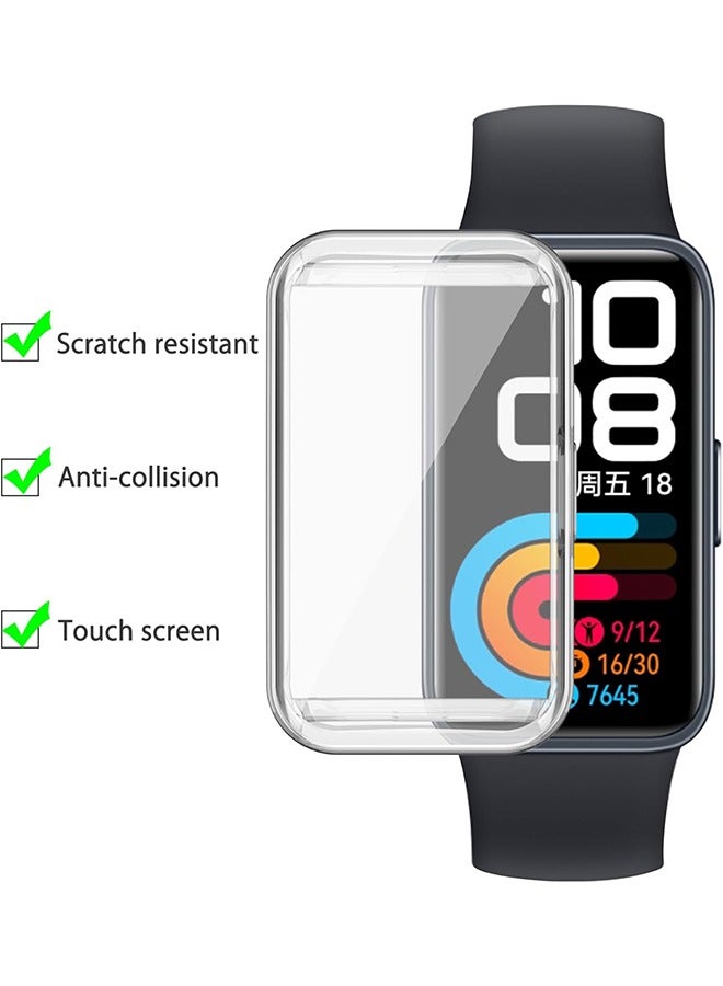 HY 2 Pack TPU Sceen Protector Case Cover Compatible for Huawei Band 9/Band 8 (Rose Gold+Clear)  - Image 3