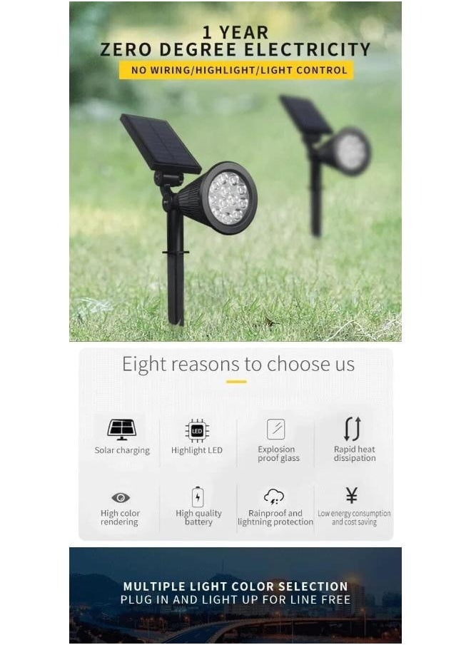 4 Pieces RGB Solar Lights Outdoor LED Ground Lawn Lamp Waterproof Outdoor Lights Landscape Spotlights Garden Decoration