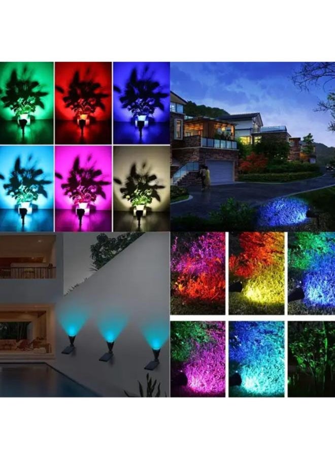 4 Pieces RGB Solar Lights Outdoor LED Ground Lawn Lamp Waterproof Outdoor Lights Landscape Spotlights Garden Decoration