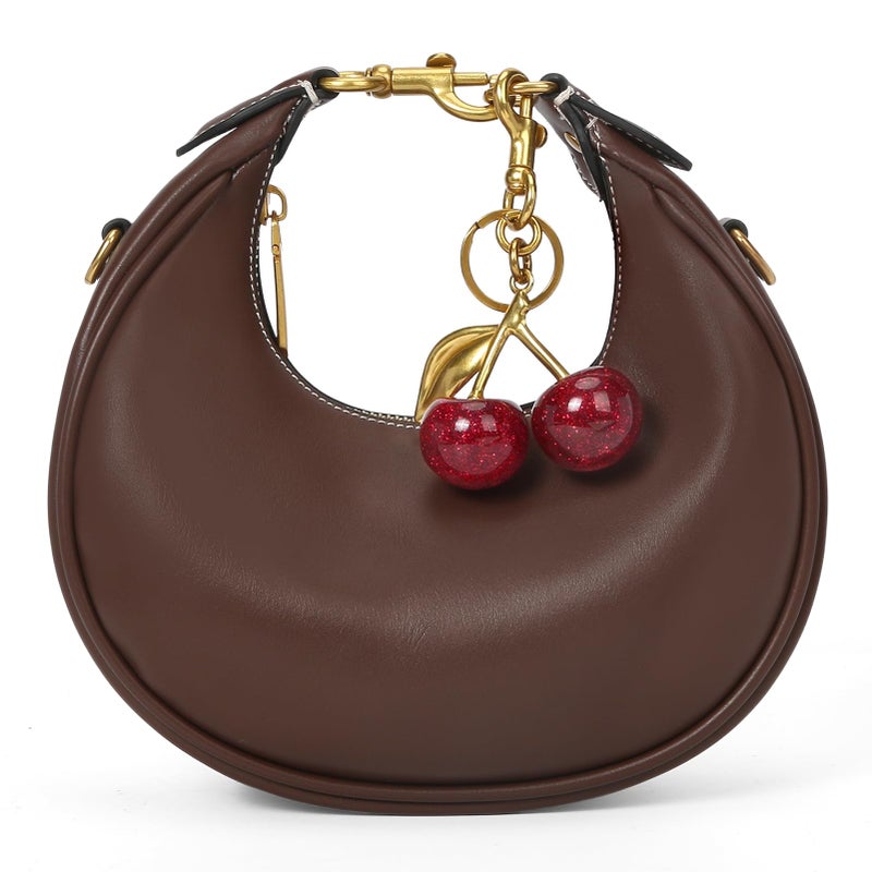 JQWSVE Large Top Handle Bags for Women Ladies Faux Leather Shoulder Purse Crescent Handbags Trendy Crossbody Bag (C03 Brown) - Image 1