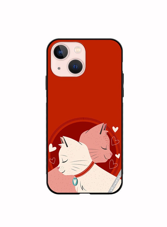 VR CREATIVE Protective Case Cover For Apple iPhone 13 mini Love Cats Design Multicolour - Image 1