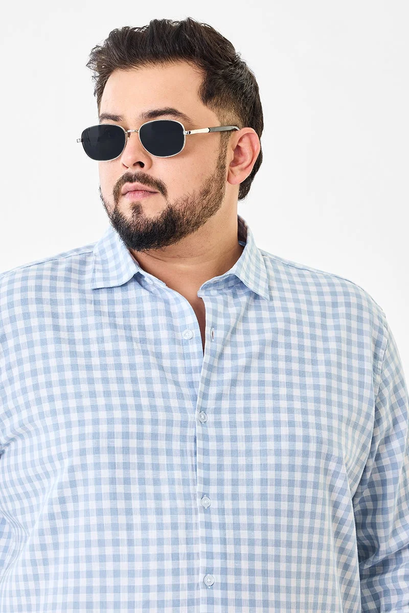 SNITCH Linen Blend Checks Plus Size Shirt