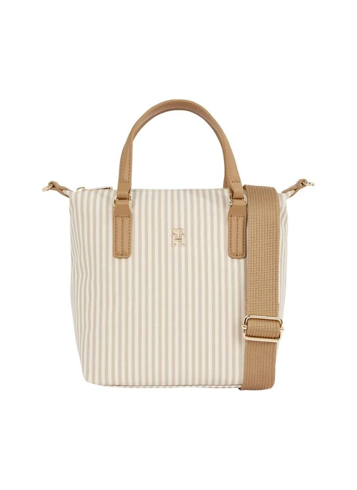 تومي هيلفيغر Logo Stripe Detail Zip Over Tote