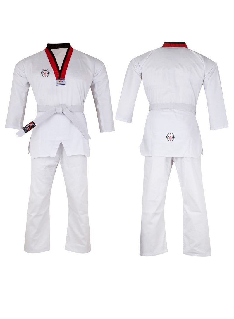 Spall Taekwondo Suit, Karate Uniform Brazilian BJJ Gi Jiu Jitsu Gi for Adults, Gi Uniform Durable Pant & Jacket, Sports Training Clothes Parts, Lightweight Student Karate Gi Martial Arts Uniform with Belt  - Image 1